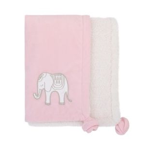 Serendipity: Pink Applique Plush Baby Blanket